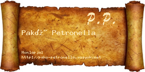 Pakó Petronella névjegykártya